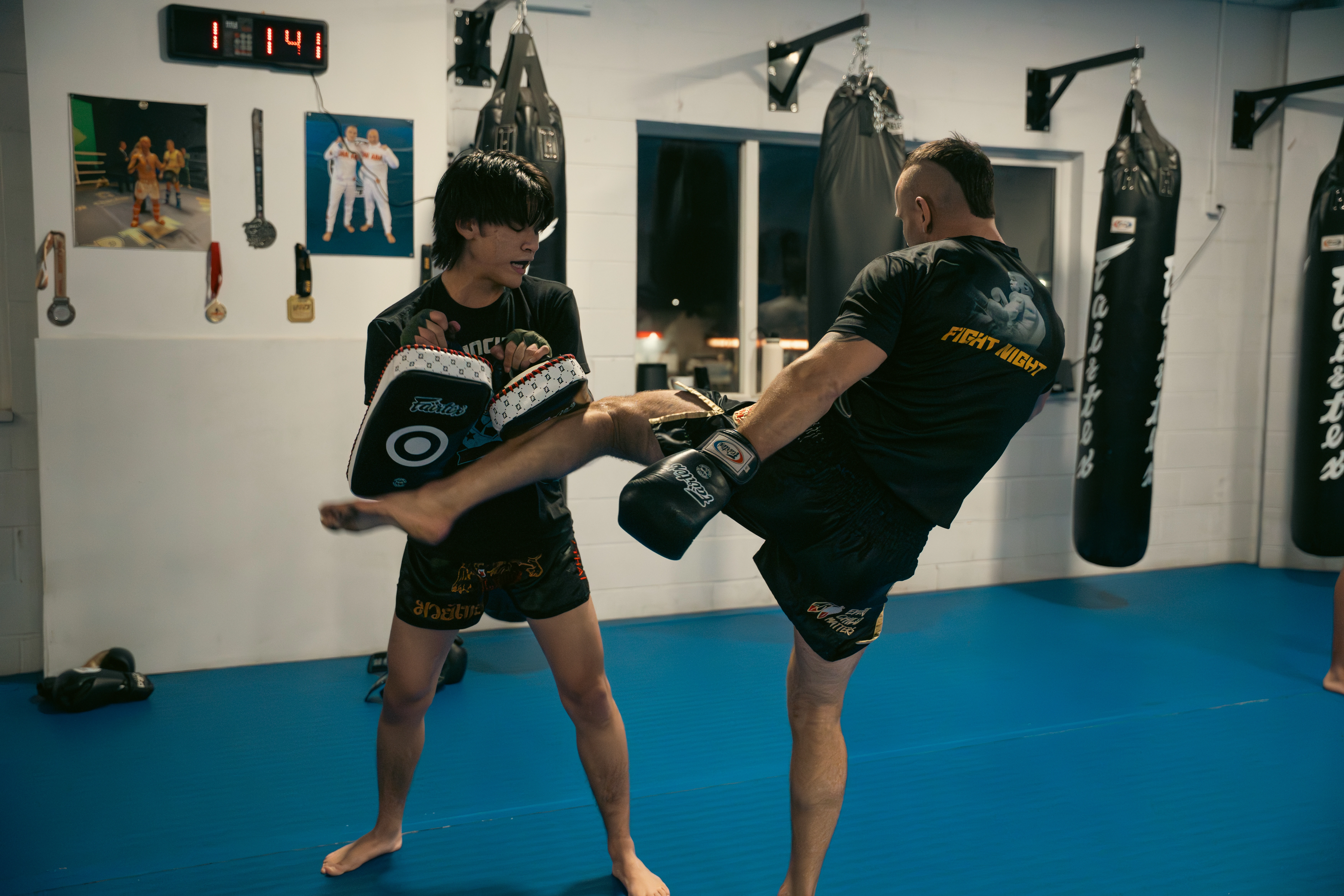 Muay Thai pad work at Pacific Top Team West Kelowna