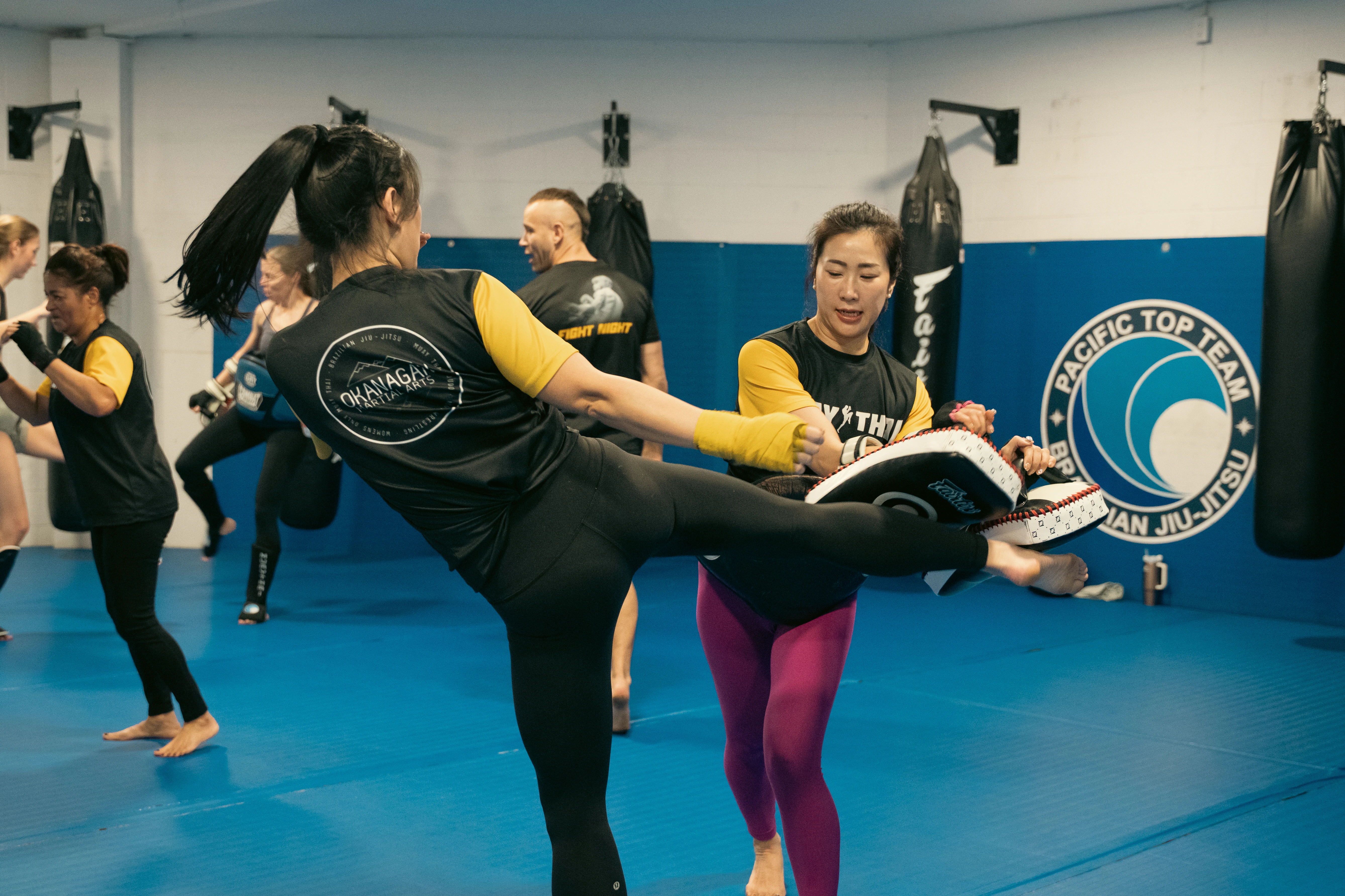 Women's Muay Thai class at Pacific Top Team West Kelowna